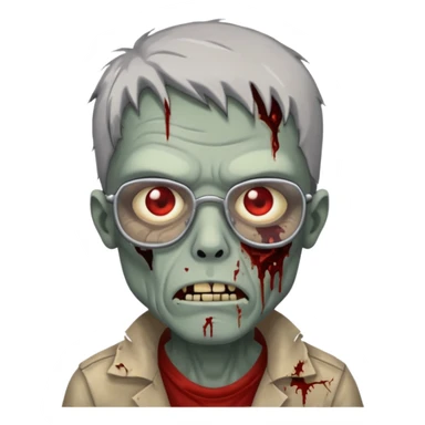 Zombie with glasses more visible glasses, some difference between zombie and glasseslasses  sticker