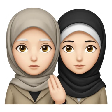 Generate 
1 detective she's white hair covered with hjab light eyes fair skin
1 detectective she's black NO HIJAB HAIR OUT BROWN skin 
they're right next to each other one has a hand lense the other has a sample  sticker