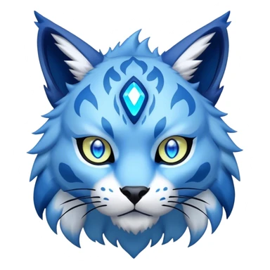 A blue lynx-fakemon-Digimon-creature-hybrid sticker