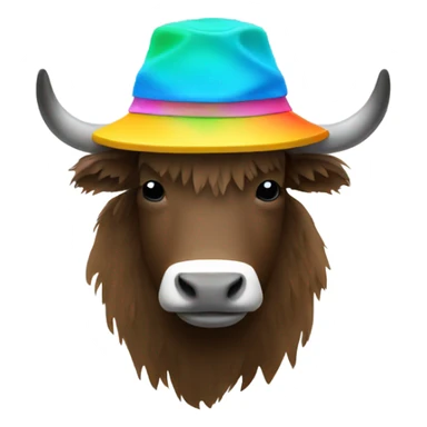 hipster yak in bucket hat sticker