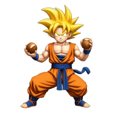 Goku Holding Nuts sticker