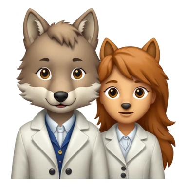 a wolf and a pony in love sticker