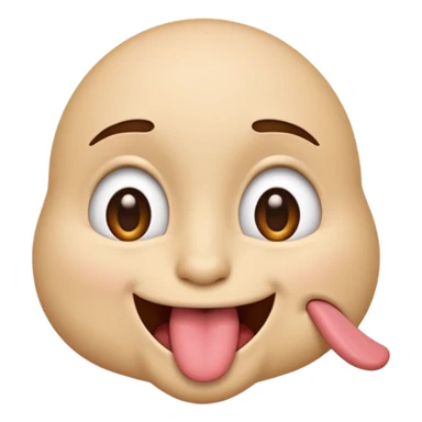 Emoji with tongue touching nose with eyes looking to the side sticker