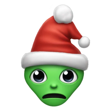 alien in a christmas hat sticker