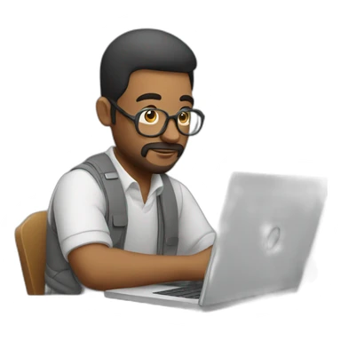 A man designing design on laptop sticker