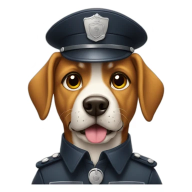 a fierce dog dressed as a policeman sticker