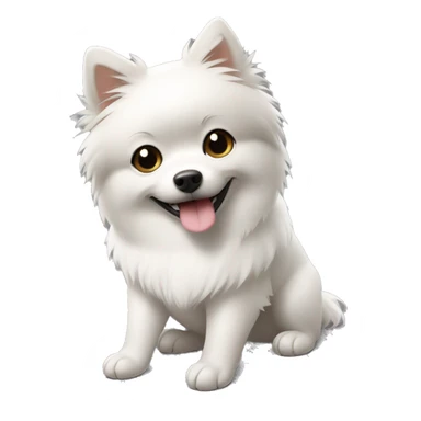 German Spitz on the arms of a white-skinned dark-haired girl sticker