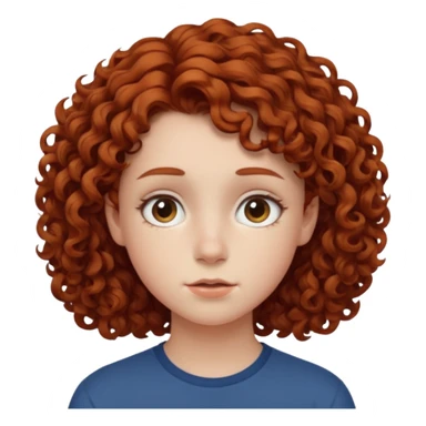 adolescent au visage impassible. Cheveux chatains frisés courts sticker