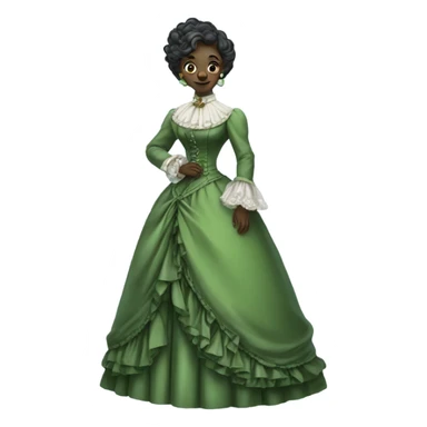 green woman galora in Victorian dress elegant, full body sticker