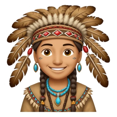 Emoji of a Wampanoag Native American sticker