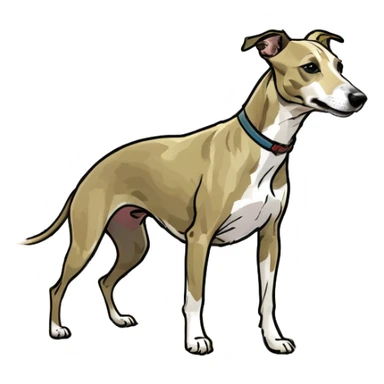 Whippet dog holding climbing a mountain sticker