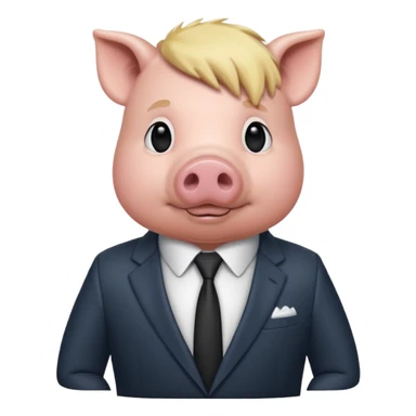 pig blonde with suit sticker