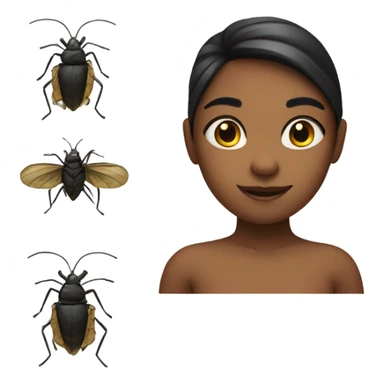 Girl with bug upper body  sticker