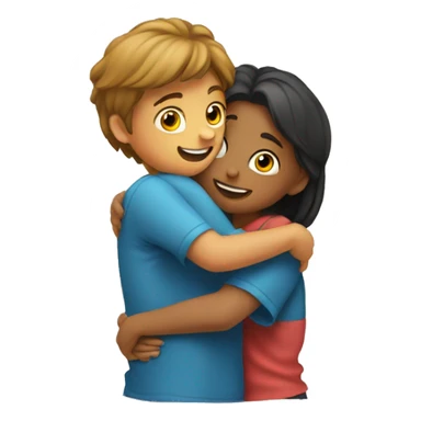 boy hugging girl sticker