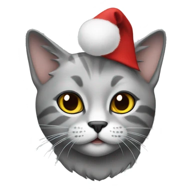 Christmas cat in grey sticker