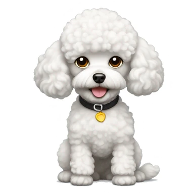 White toy poodle  sticker