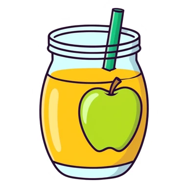 heart apple juice  sticker