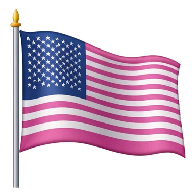 pink american flag without flagpole sticker