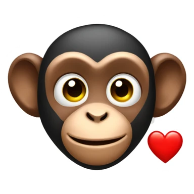 monkey show heart sticker