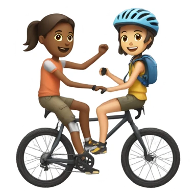 Boy an girl riding gravel bikes  sticker