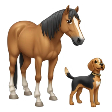 horse and dog sticker
