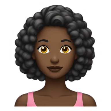 Mulher negra cabelo comprido liso sticker