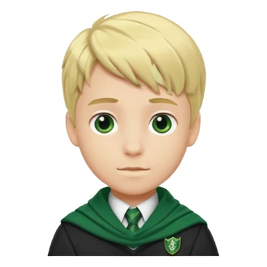 blonde hair boy in Slytherin uniform with green scarf sticker