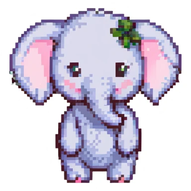 Elefantuchi coconuchi, standing pose, simple background, pastel palette sticker