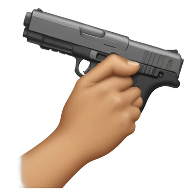 Tan girl hand with holding a gun sticker