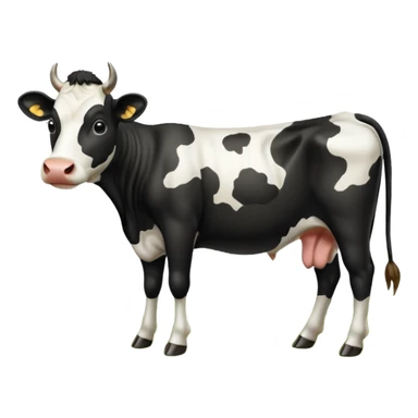 white black cow tail sticker