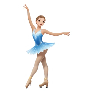 An icon showing The rink is illuminated by soft light beams, with cheering spectators in the stands. Snowflakes gently fall, adding to the magical atmosphere. a graceful figure skater performing a spin on the ice in a grand ice palace. Transparent background highlights elegance and artistry. sticker