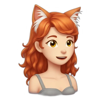 Redhead catgirl cry sticker