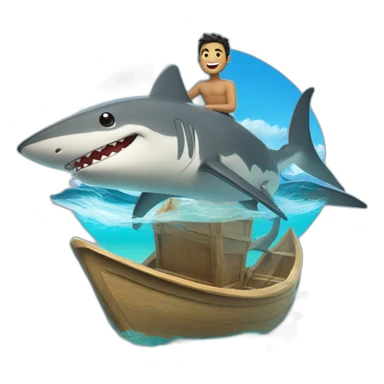 Un homme tahitien sur un requin  sticker