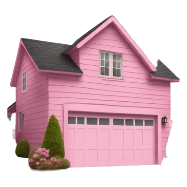 Pink home with garage  sticker