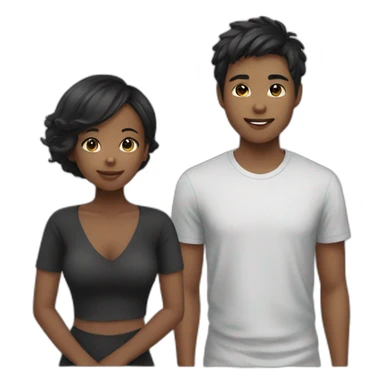 Blackgirl and asian boy sticker