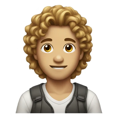 Boy with th hair long and curly sticker