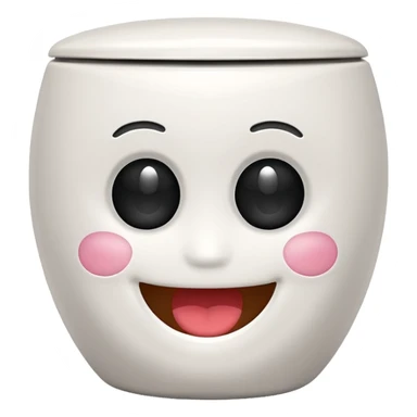 A toilet with a smiling face  sticker