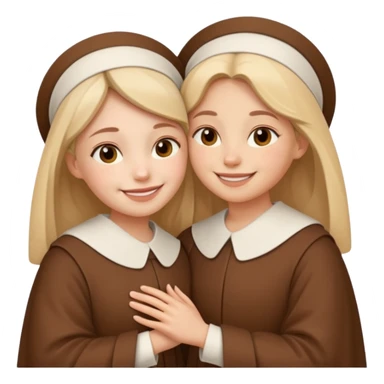 Hugging one carmelitan sister and one woman  sticker