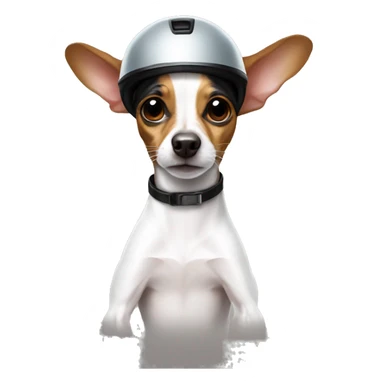 Rat terrier with helmet  sticker