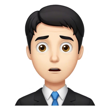 Black-haired male lawyer is surprised sticker