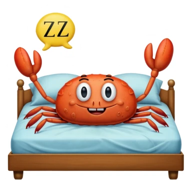 misters Krabs from SpongeBob sleeping in a bed and there floating zzz signs sticker