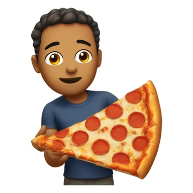 my emoji eating pizza sticker