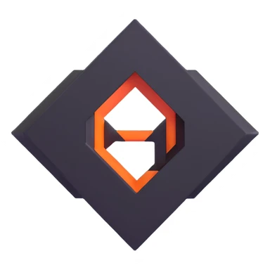 minimalist geometric 3D logo with clean lines sticker