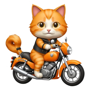 the cat is driving a motorbike sticker