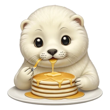 SnowWhite seal eating pancakes sticker