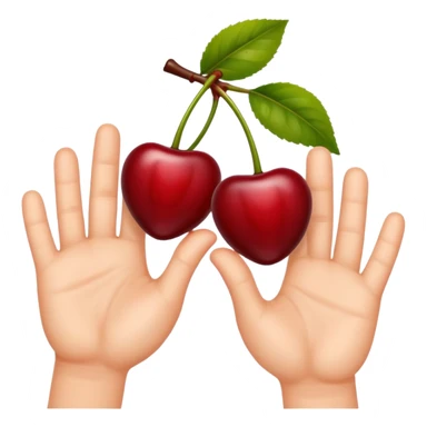 Hands grabbing cherries sticker