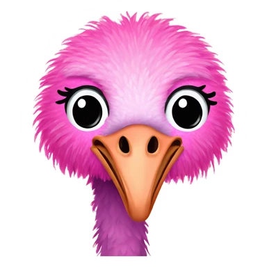 Pink ombre ostrich with glitter  sticker