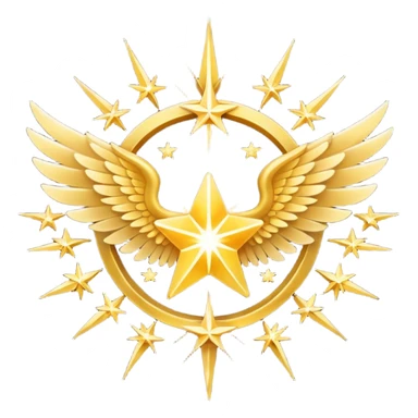 An image with wings on a star based on the star and wings of the basic emoji of the iPhone. sticker