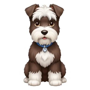 Chocolate and white schnauzer sticker
