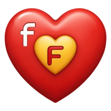 un corazon rojo con la letra f en el centro pero para un emoji{ sticker
